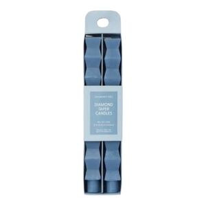 Set Of 2 Blue Diamond Taper Candles 10 Inches H‎ NIB